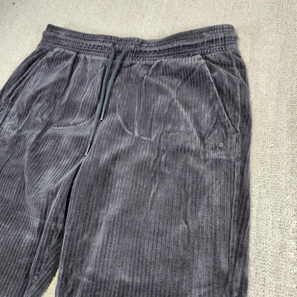Ugg Pants Women Large Chunky Cotton Sweatpants Gray Corduroy Elastic Waist - Picture 2 of 11